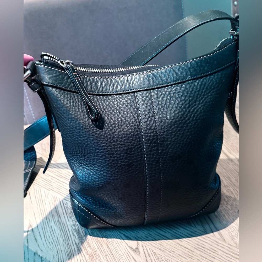 Coach Black Pebbled Leather Crossbody Bag Silver Hardware F12319